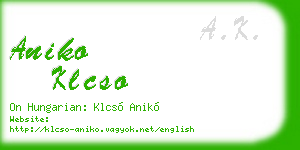 aniko klcso business card